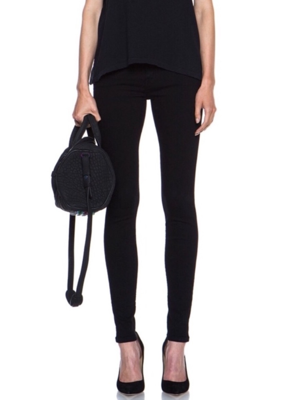 Vintage Current Elliott low rise jegging jeans in Jet Black